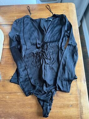 Zara Satin Effect Bodysuit Womens Small